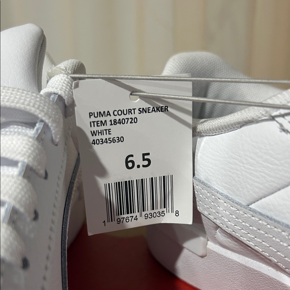 PUMA Court Classic White Sneakers | Women’s Size 6.5 | New in Box - Picture 4 of 6